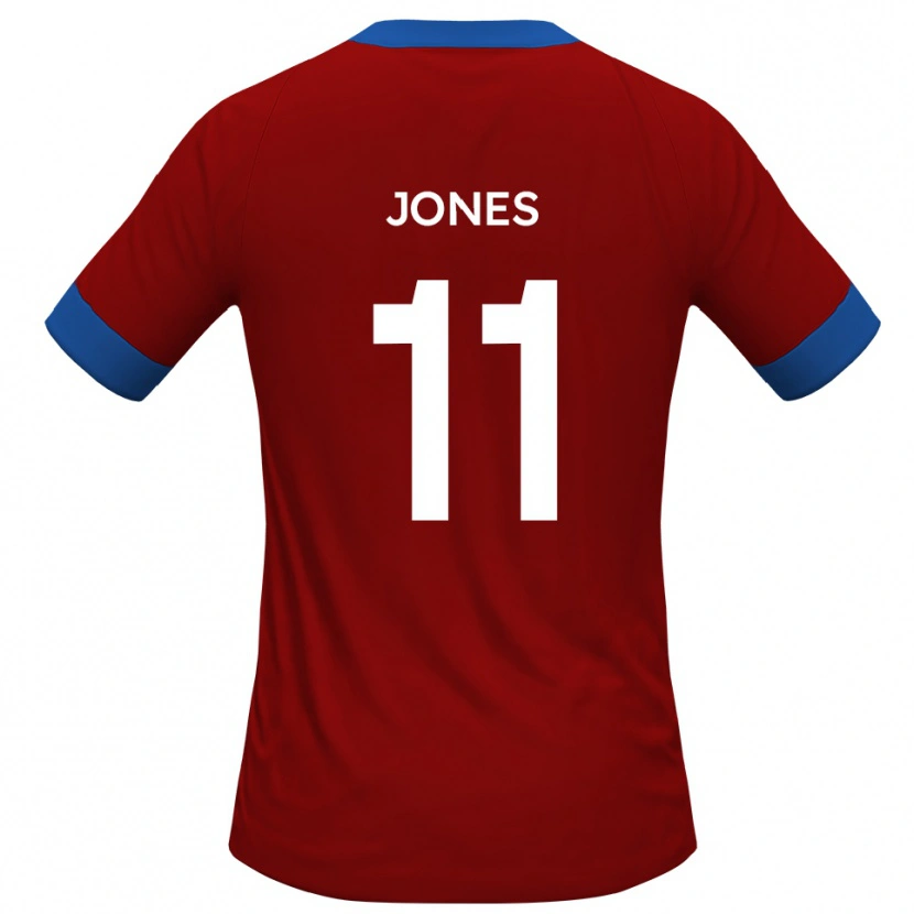Danxen Hombre Camiseta Ryan Jones #11 Rojo Azul 1ª Equipación 2025/26 La Camisa México