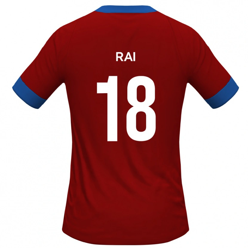 Danxen Hombre Camiseta Kiban Rai #18 Rojo Azul 1ª Equipación 2025/26 La Camisa México