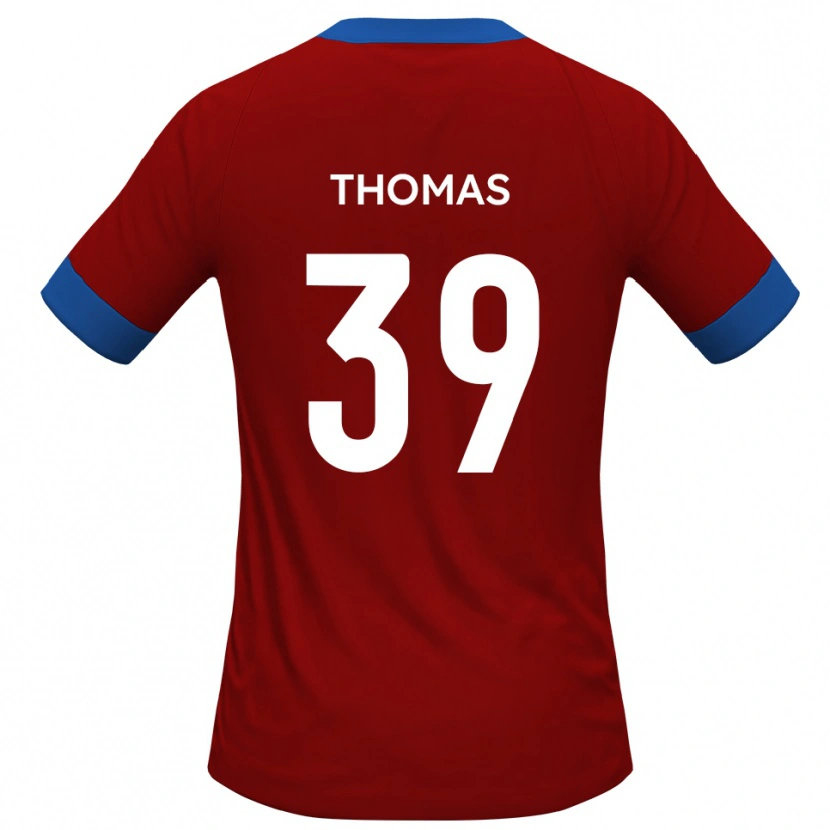 Danxen Hombre Camiseta Kwame Thomas #39 Rojo Azul 1ª Equipación 2025/26 La Camisa México