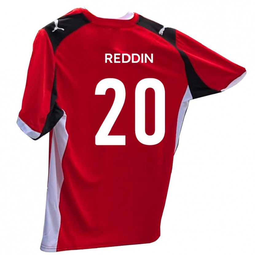 Danxen Hombre Camiseta Kahrel Reddin #20 Rojo Blanco 1ª Equipación 2025/26 La Camisa México