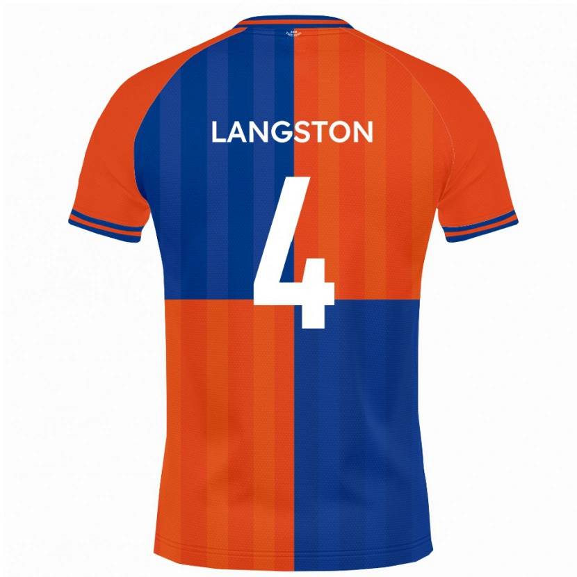Danxen Hombre Camiseta George Langston #4 Naranja Azul Real 1ª Equipación 2025/26 La Camisa México