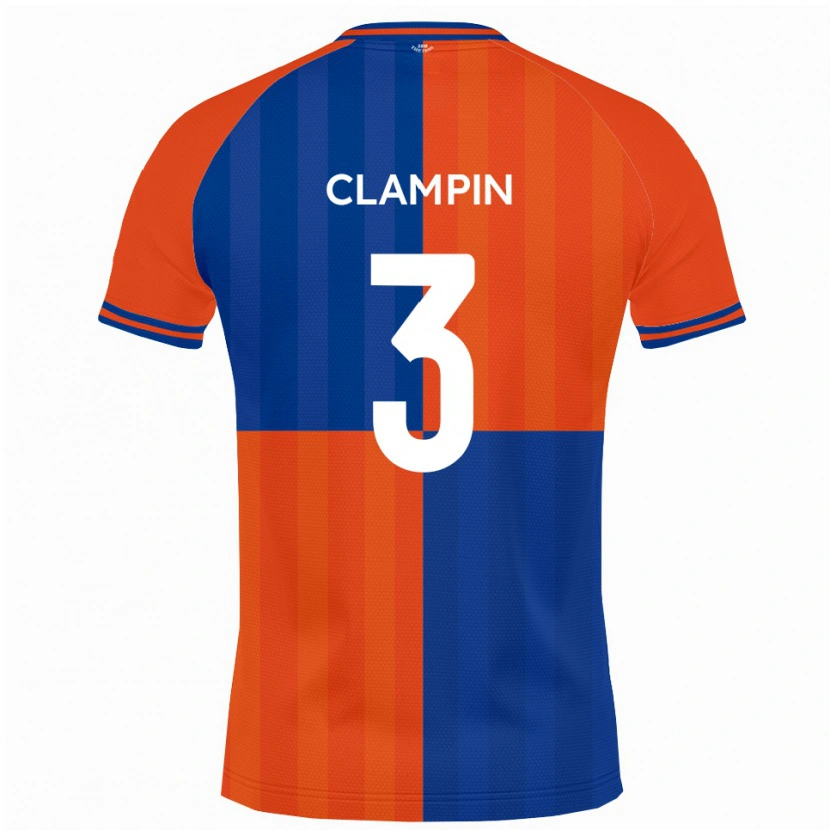 Danxen Hombre Camiseta Ryan Clampin #3 Naranja Azul Real 1ª Equipación 2025/26 La Camisa México