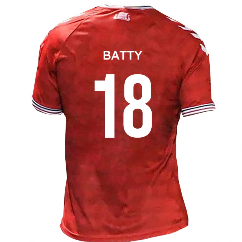 Danxen Hombre Camiseta Daniel Batty #18 Rojo Blanco 1ª Equipación 2025/26 La Camisa México