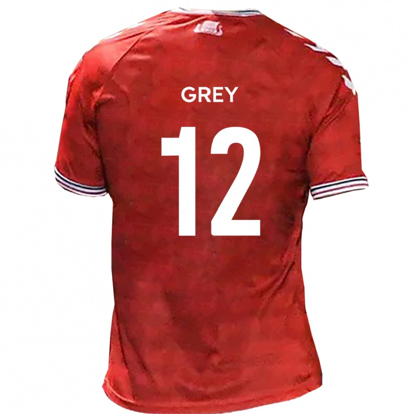 Danxen Hombre Camiseta Joe Grey #12 Rojo Blanco 1ª Equipación 2025/26 La Camisa México