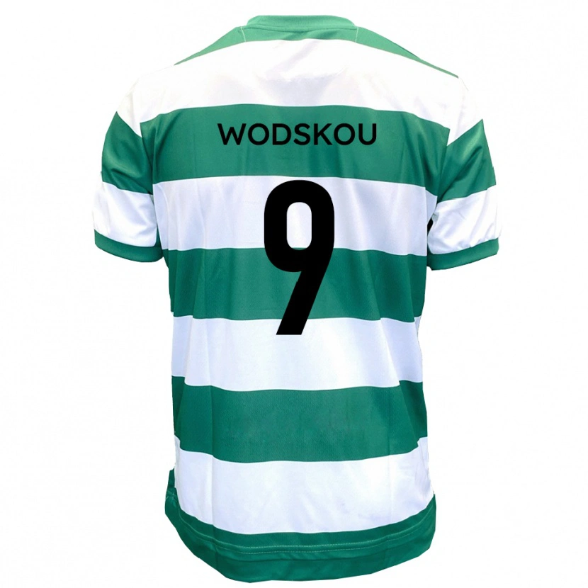 Danxen Hombre Camiseta Ben Wodskou #9 Verde Blanco 1ª Equipación 2025/26 La Camisa México