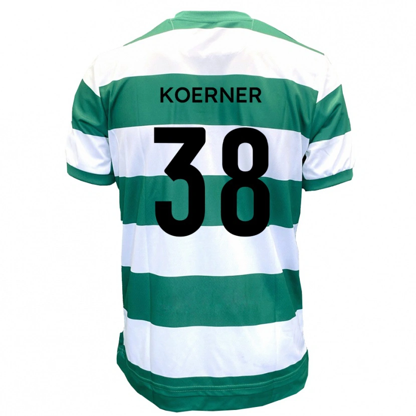 Danxen Hombre Camiseta Corey Koerner #38 Verde Blanco 1ª Equipación 2025/26 La Camisa México
