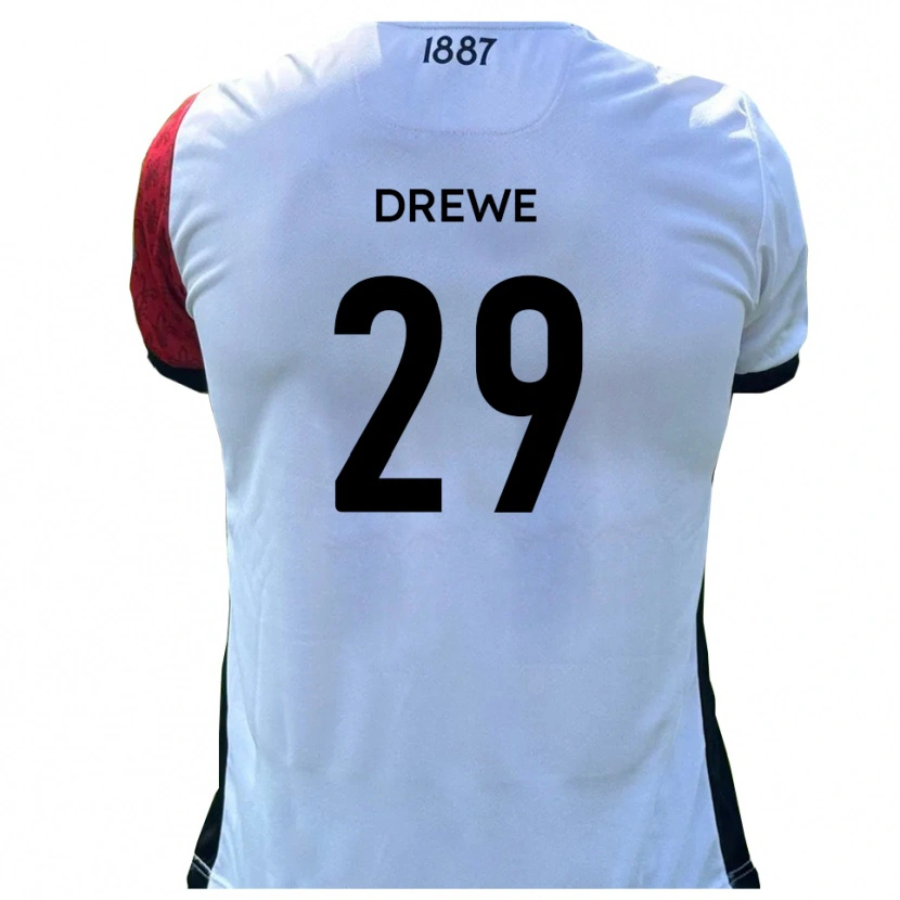 Danxen Hombre Camiseta Aaron Drewe #29 Rojo Blanco 1ª Equipación 2025/26 La Camisa México