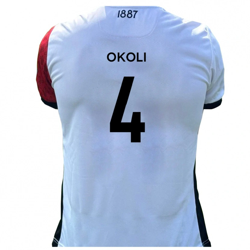 Danxen Hombre Camiseta Chinwike Okoli #4 Rojo Blanco 1ª Equipación 2025/26 La Camisa México
