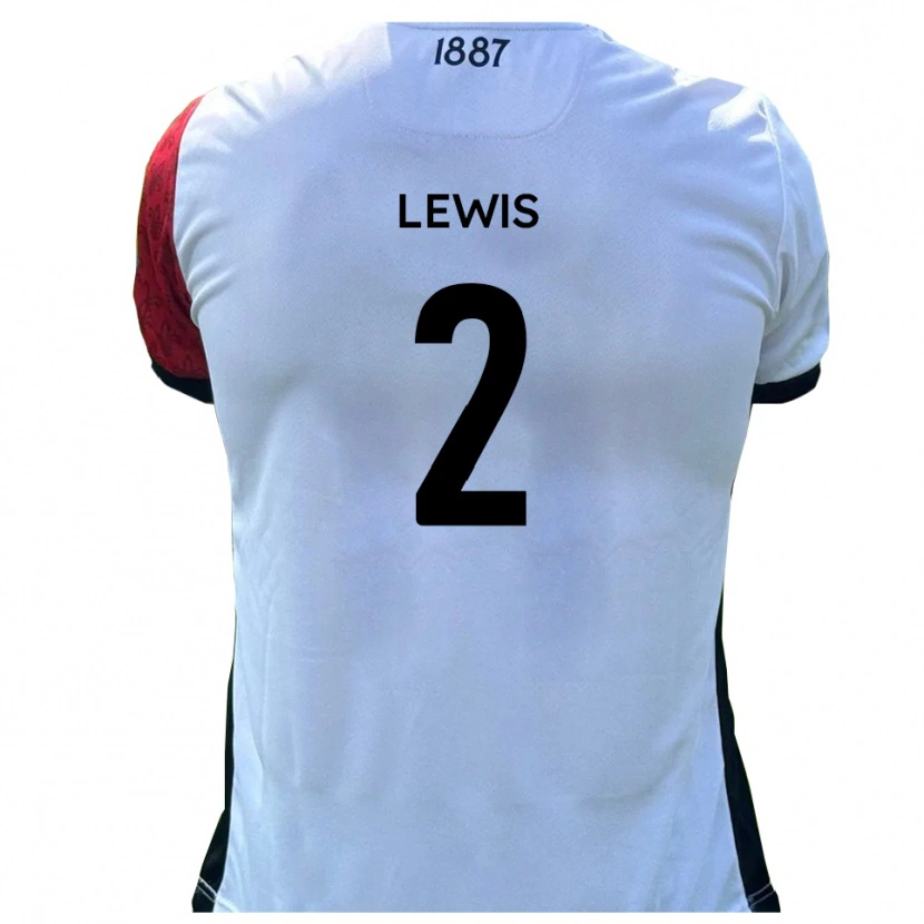 Danxen Hombre Camiseta Jack Lewis #2 Rojo Blanco 1ª Equipación 2025/26 La Camisa México