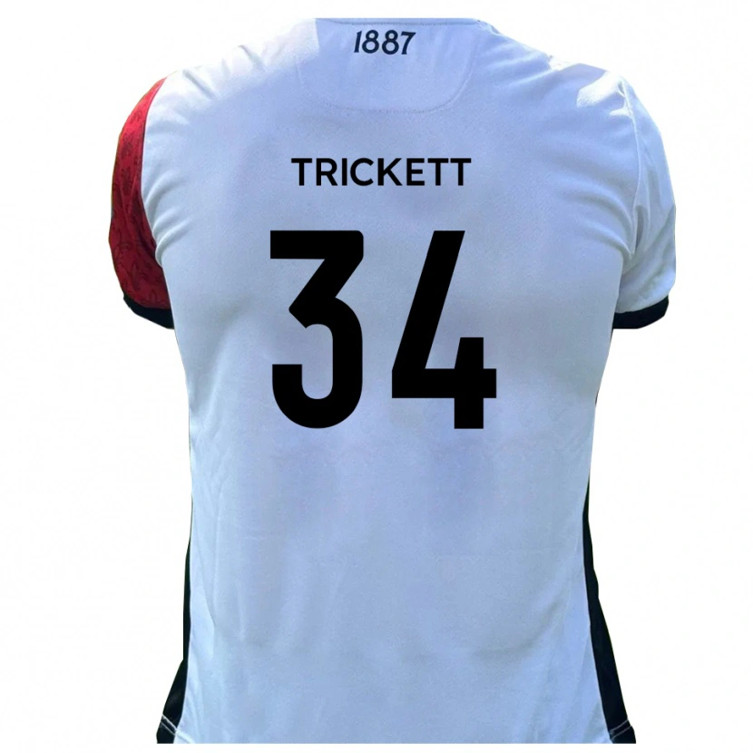 Danxen Hombre Camiseta Joden Trickett #34 Rojo Blanco 1ª Equipación 2025/26 La Camisa México
