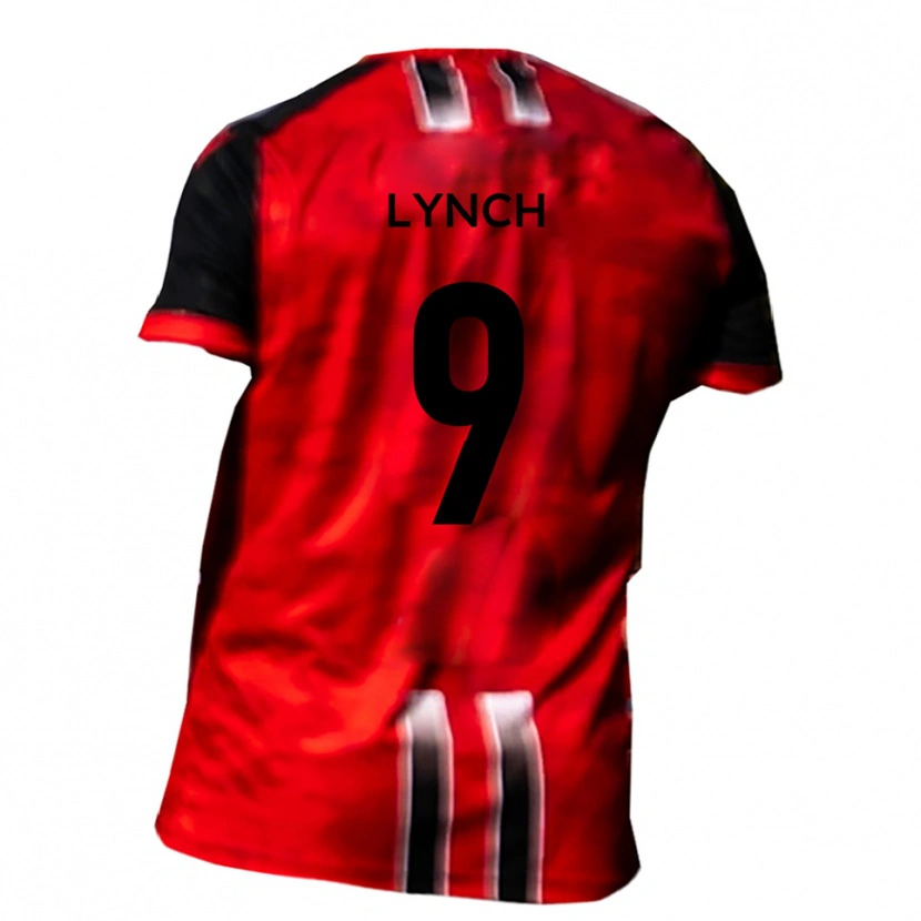 Danxen Hombre Camiseta Oliver Lynch #9 Rojo Negro 1ª Equipación 2025/26 La Camisa México