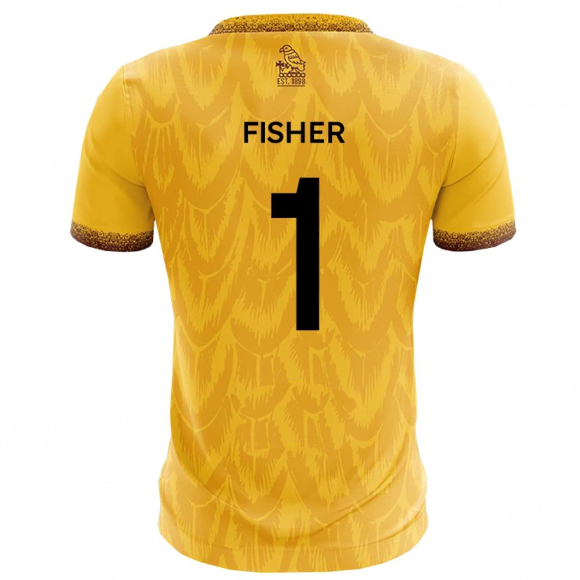 Danxen Hombre Camiseta Tobias Fisher #1 Amarillo Marrón 1ª Equipación 2025/26 La Camisa México
