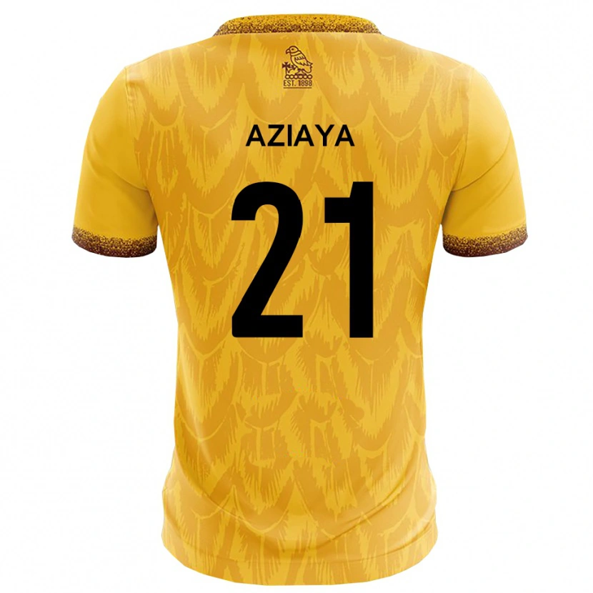 Danxen Hombre Camiseta David Aziaya #21 Amarillo Marrón 1ª Equipación 2025/26 La Camisa México