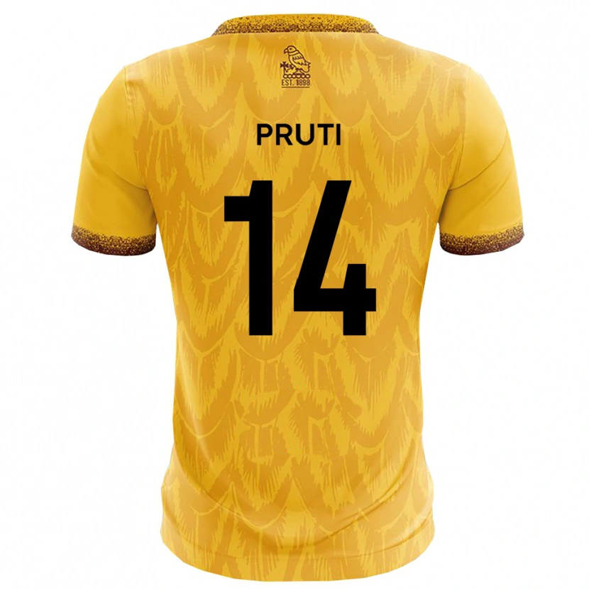 Danxen Hombre Camiseta Edon Pruti #14 Amarillo Marrón 1ª Equipación 2025/26 La Camisa México