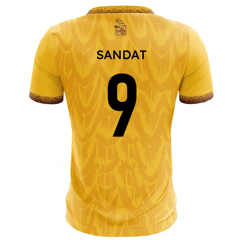 Danxen Hombre Camiseta Henry Sandat #9 Amarillo Marrón 1ª Equipación 2025/26 La Camisa México