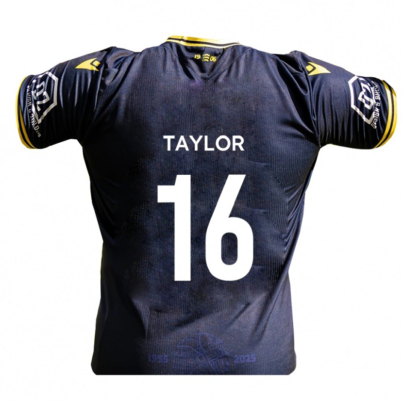 Danxen Hombre Camiseta Harry Taylor #16 Azul Marino Amarillo 1ª Equipación 2025/26 La Camisa México