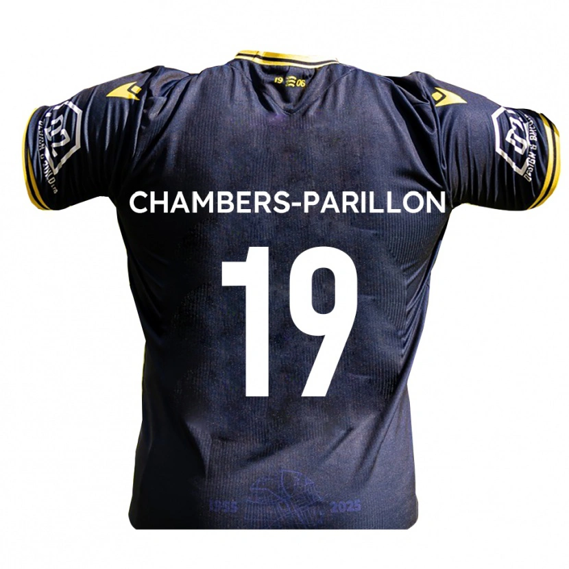 Danxen Hombre Camiseta Leon Chambers-Parillon #19 Azul Marino Amarillo 1ª Equipación 2025/26 La Camisa México