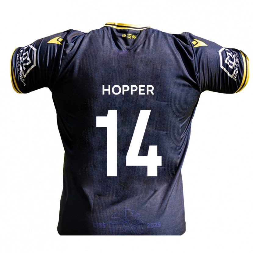 Danxen Hombre Camiseta Tom Hopper #14 Azul Marino Amarillo 1ª Equipación 2025/26 La Camisa México