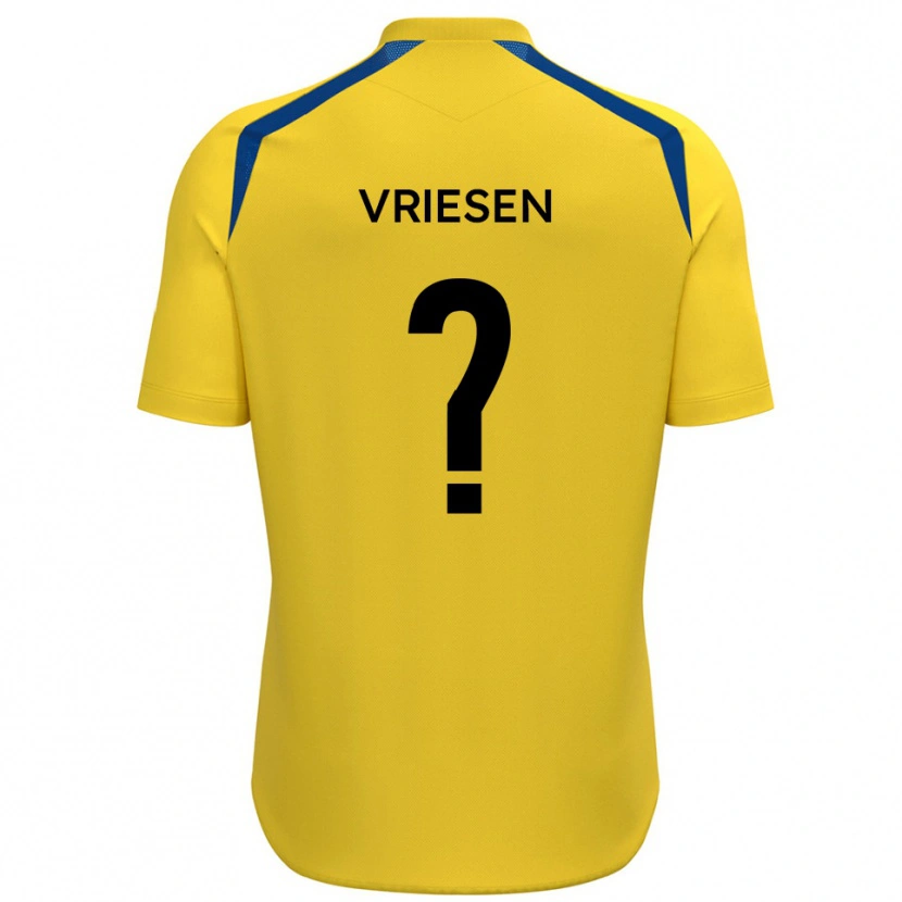Danxen Hombre Camiseta Fabian Vriesen #0 Amarillo Azul 1ª Equipación 2025/26 La Camisa México