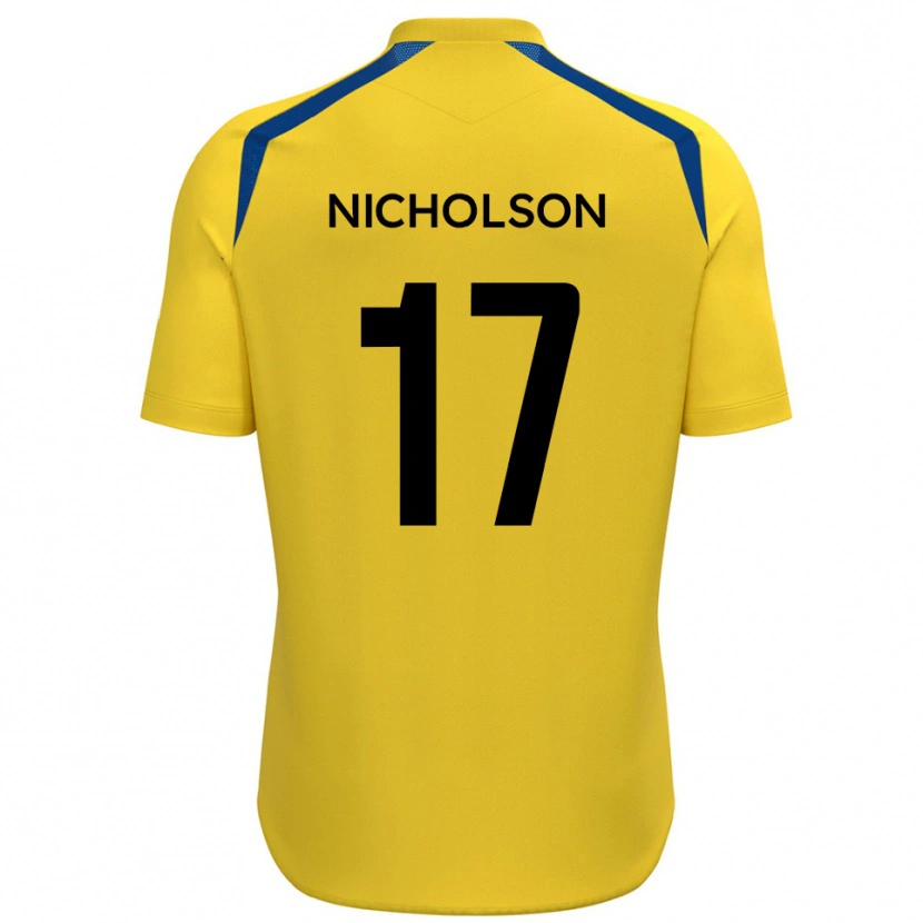 Danxen Hombre Camiseta Brad Nicholson #17 Amarillo Azul 1ª Equipación 2025/26 La Camisa México