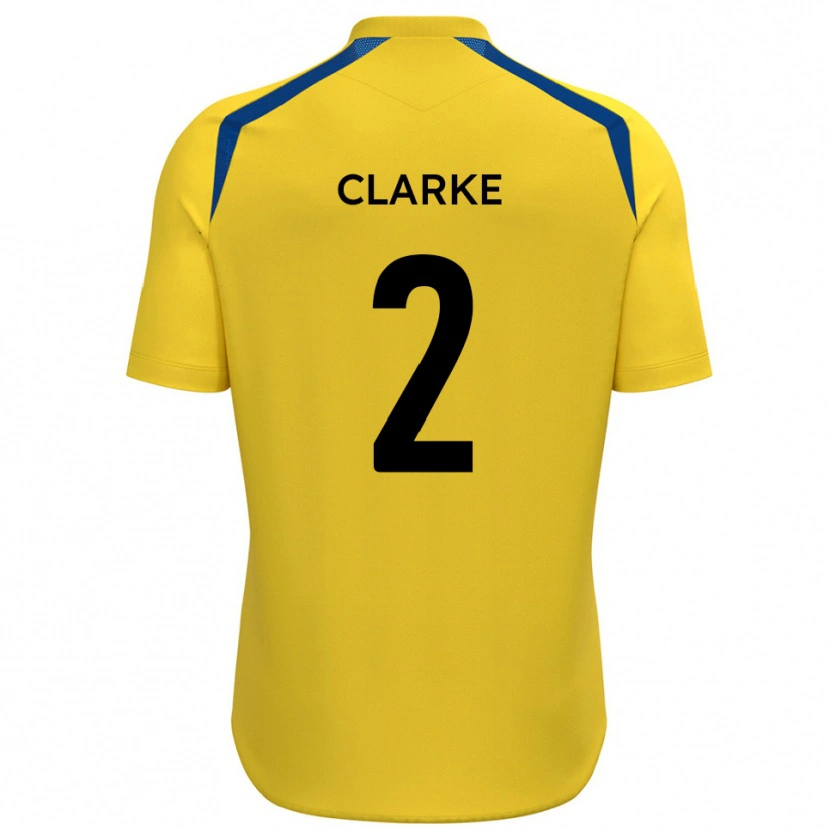 Danxen Hombre Camiseta James Clarke #2 Amarillo Azul 1ª Equipación 2025/26 La Camisa México