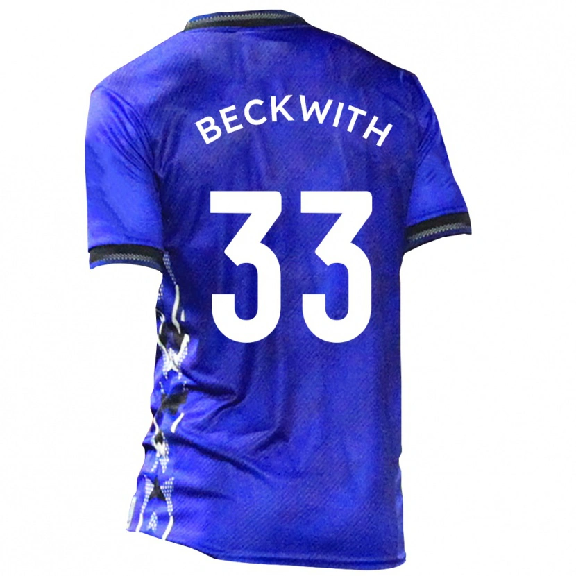 Danxen Hombre Camiseta Sam Beckwith #33 Azul Blanco 1ª Equipación 2025/26 La Camisa México