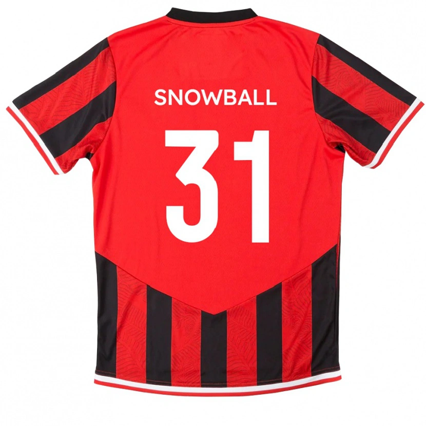 Danxen Hombre Camiseta Nathan Snowball #31 Rojo Negro 1ª Equipación 2025/26 La Camisa México
