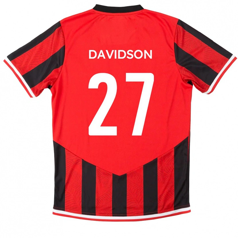 Danxen Hombre Camiseta Mani Davidson #27 Rojo Negro 1ª Equipación 2025/26 La Camisa México