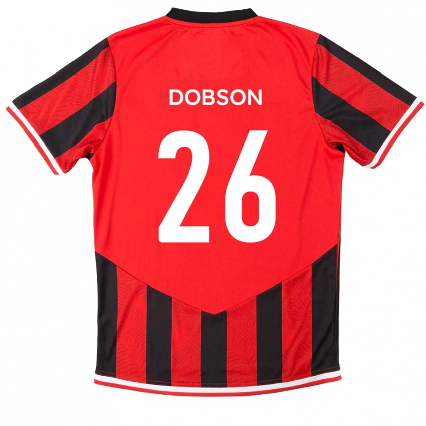 Danxen Hombre Camiseta Lennon Dobson #26 Rojo Negro 1ª Equipación 2025/26 La Camisa México