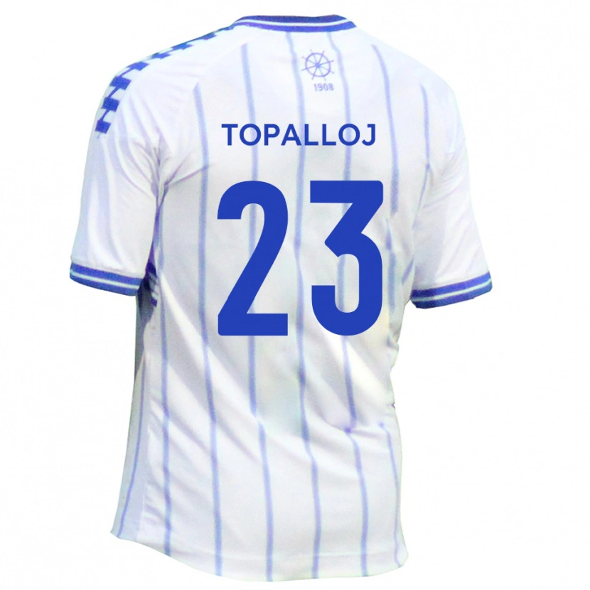 Danxen Hombre Camiseta Besart Topalloj #23 Blanco Azul 1ª Equipación 2025/26 La Camisa México