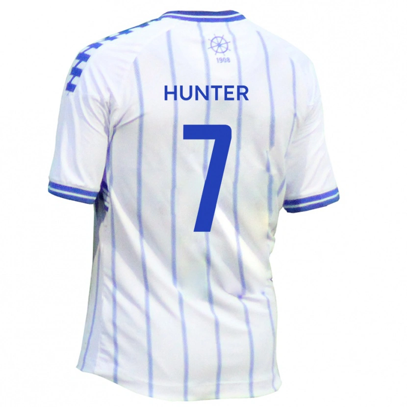 Danxen Hombre Camiseta Jack Hunter #7 Blanco Azul 1ª Equipación 2025/26 La Camisa México