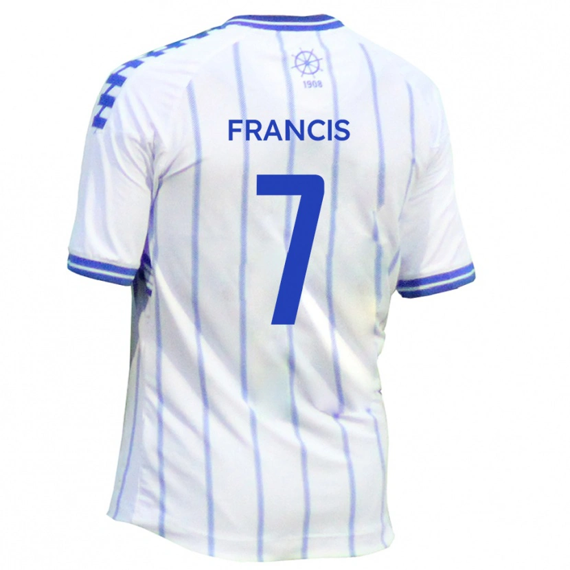 Danxen Hombre Camiseta Jermaine Francis #7 Blanco Azul 1ª Equipación 2025/26 La Camisa México