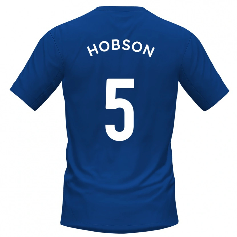 Danxen Hombre Camiseta Shaun Hobson #5 Azul Blanco 1ª Equipación 2025/26 La Camisa México