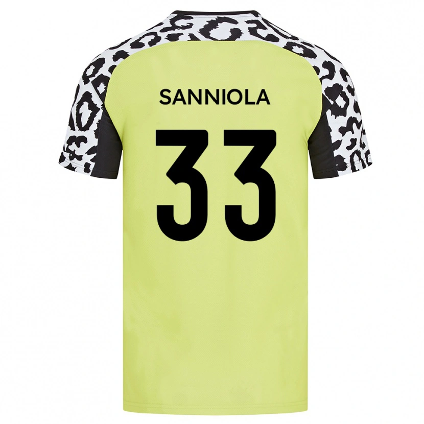Danxen Hombre Camiseta Keon Sanniola #33 Amarillo Fluorescente 1ª Equipación 2025/26 La Camisa México