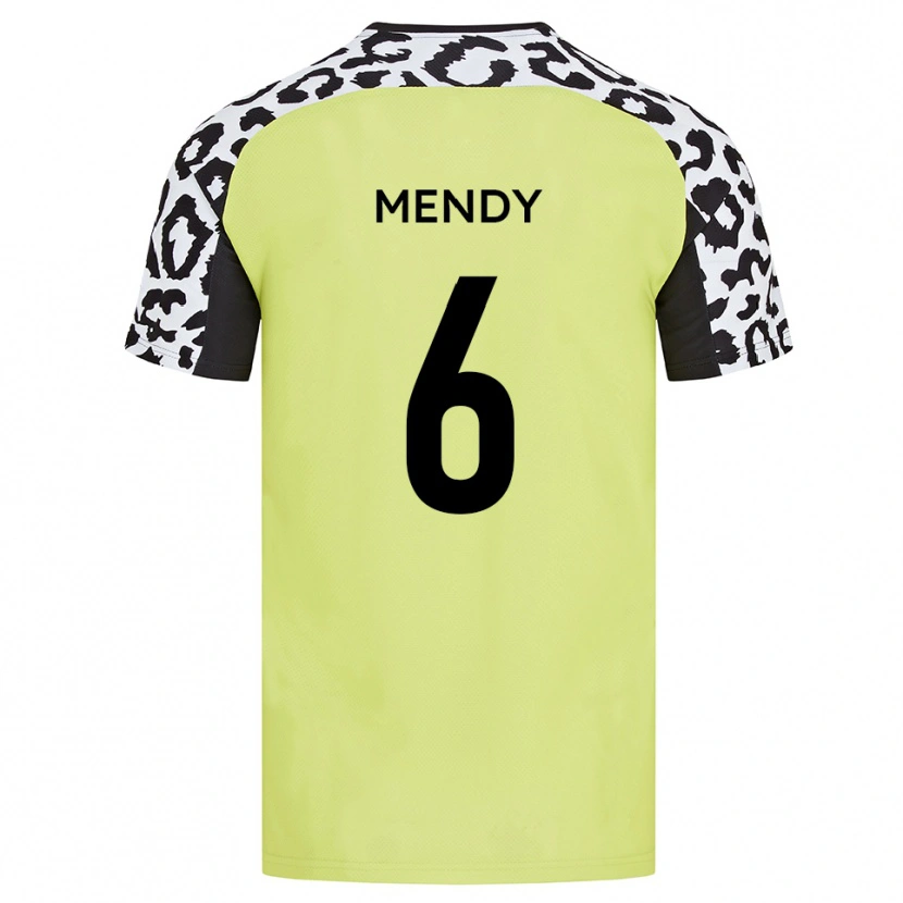 Danxen Hombre Camiseta Laurent Mendy #6 Amarillo Fluorescente 1ª Equipación 2025/26 La Camisa México
