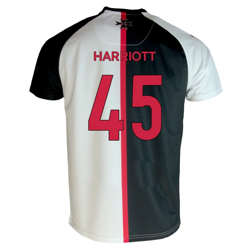 Danxen Hombre Camiseta Callum Harriott #45 Blanco Negro 1ª Equipación 2025/26 La Camisa México