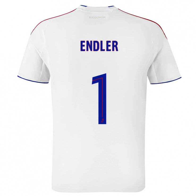 Danxen Hombre Camiseta Christiane Endler #1 Blanco Rojo 1ª Equipación 2025/26 La Camisa México