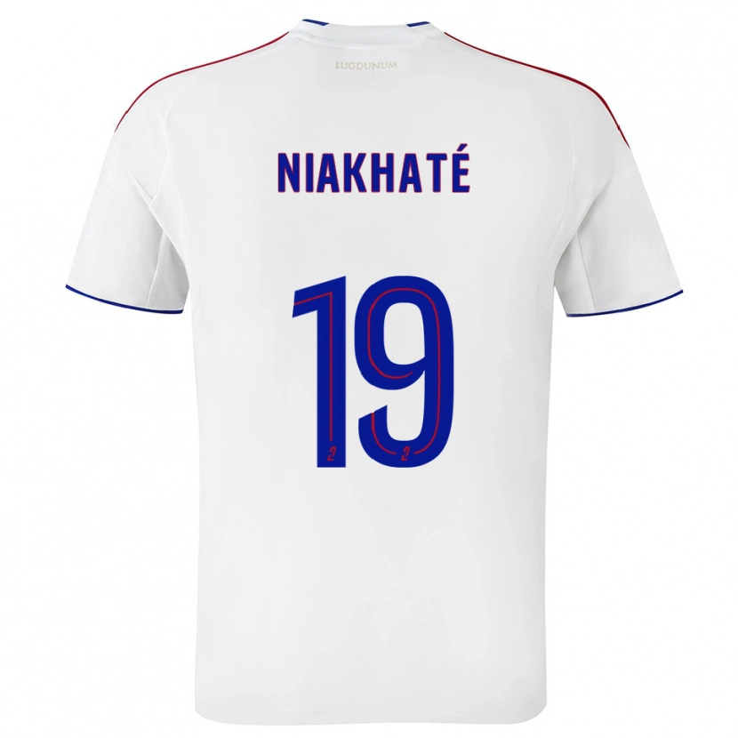 Danxen Hombre Camiseta Moussa Niakhaté #19 Blanco Rojo 1ª Equipación 2025/26 La Camisa México