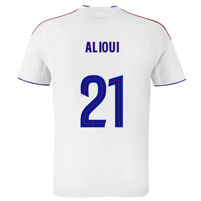 Danxen Hombre Camiseta Adam Alioui #21 Blanco Rojo 1ª Equipación 2025/26 La Camisa México