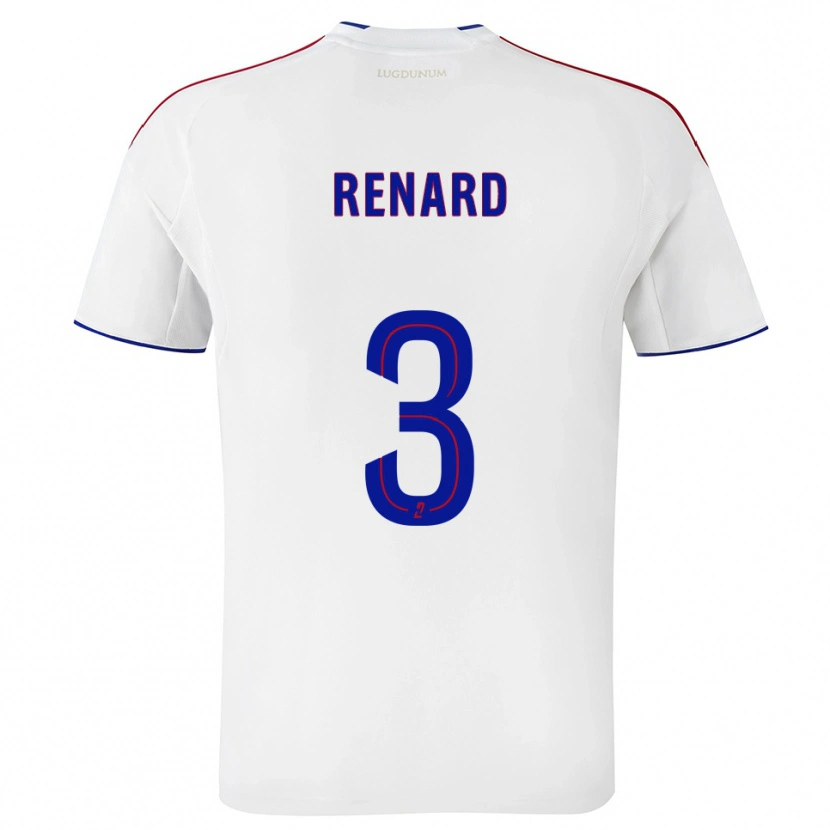 Danxen Hombre Camiseta Wendie Renard #3 Blanco Rojo 1ª Equipación 2025/26 La Camisa México