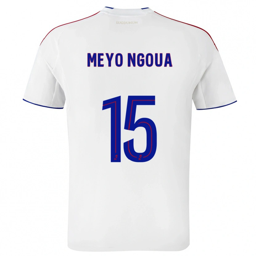 Danxen Hombre Camiseta Bryan Meyo Ngoua #15 Blanco Rojo 1ª Equipación 2025/26 La Camisa México