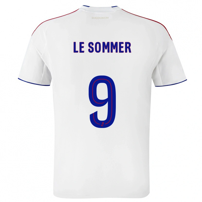 Danxen Hombre Camiseta Eugenie Le Sommer #9 Blanco Rojo 1ª Equipación 2025/26 La Camisa México