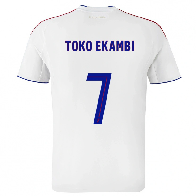 Danxen Hombre Camiseta Karl Toko Ekambi #7 Blanco Rojo 1ª Equipación 2025/26 La Camisa México