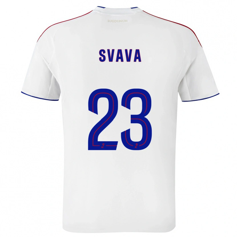 Danxen Hombre Camiseta Sofie Svava #23 Blanco Rojo 1ª Equipación 2025/26 La Camisa México