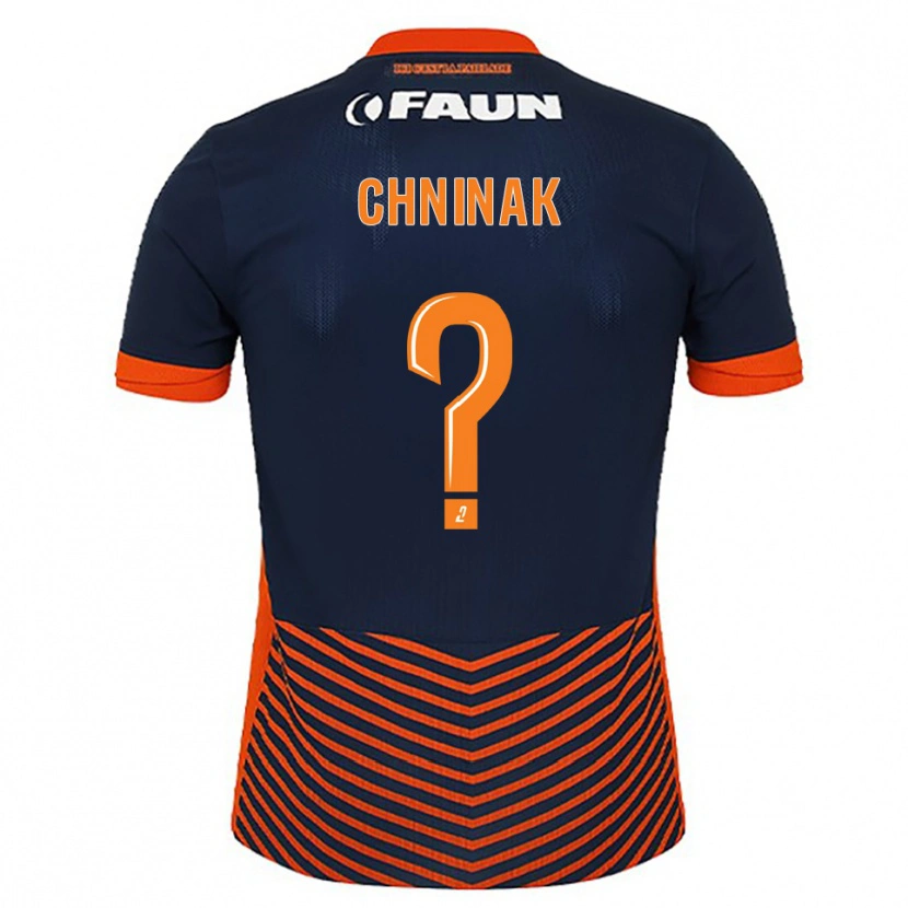 Danxen Hombre Camiseta Nawfal Chninak #0 Azul Medianoche Naranja 1ª Equipación 2025/26 La Camisa México
