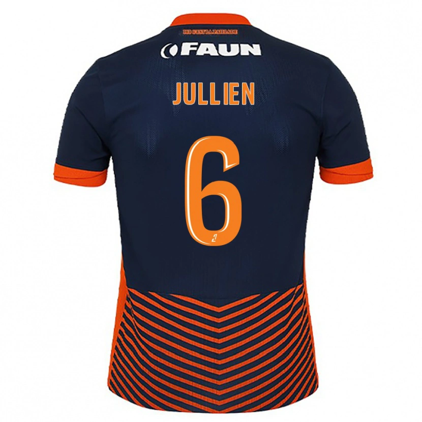 Danxen Hombre Camiseta Christopher Jullien #6 Azul Medianoche Naranja 1ª Equipación 2025/26 La Camisa México