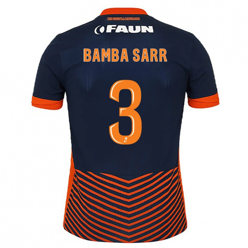 Danxen Hombre Camiseta Mamadou Bamba Sarr #3 Azul Medianoche Naranja 1ª Equipación 2025/26 La Camisa México