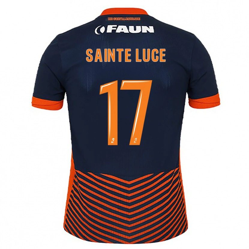 Danxen Hombre Camiseta Théo Sainte-Luce #17 Azul Medianoche Naranja 1ª Equipación 2025/26 La Camisa México