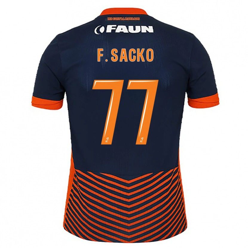 Danxen Hombre Camiseta Falaye Sacko #77 Azul Medianoche Naranja 1ª Equipación 2025/26 La Camisa México
