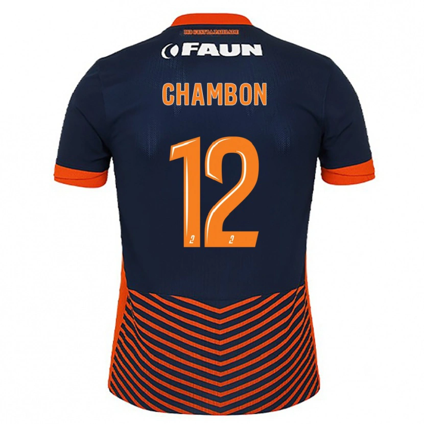 Danxen Hombre Camiseta Mathis Chambon #12 Azul Medianoche Naranja 1ª Equipación 2025/26 La Camisa México